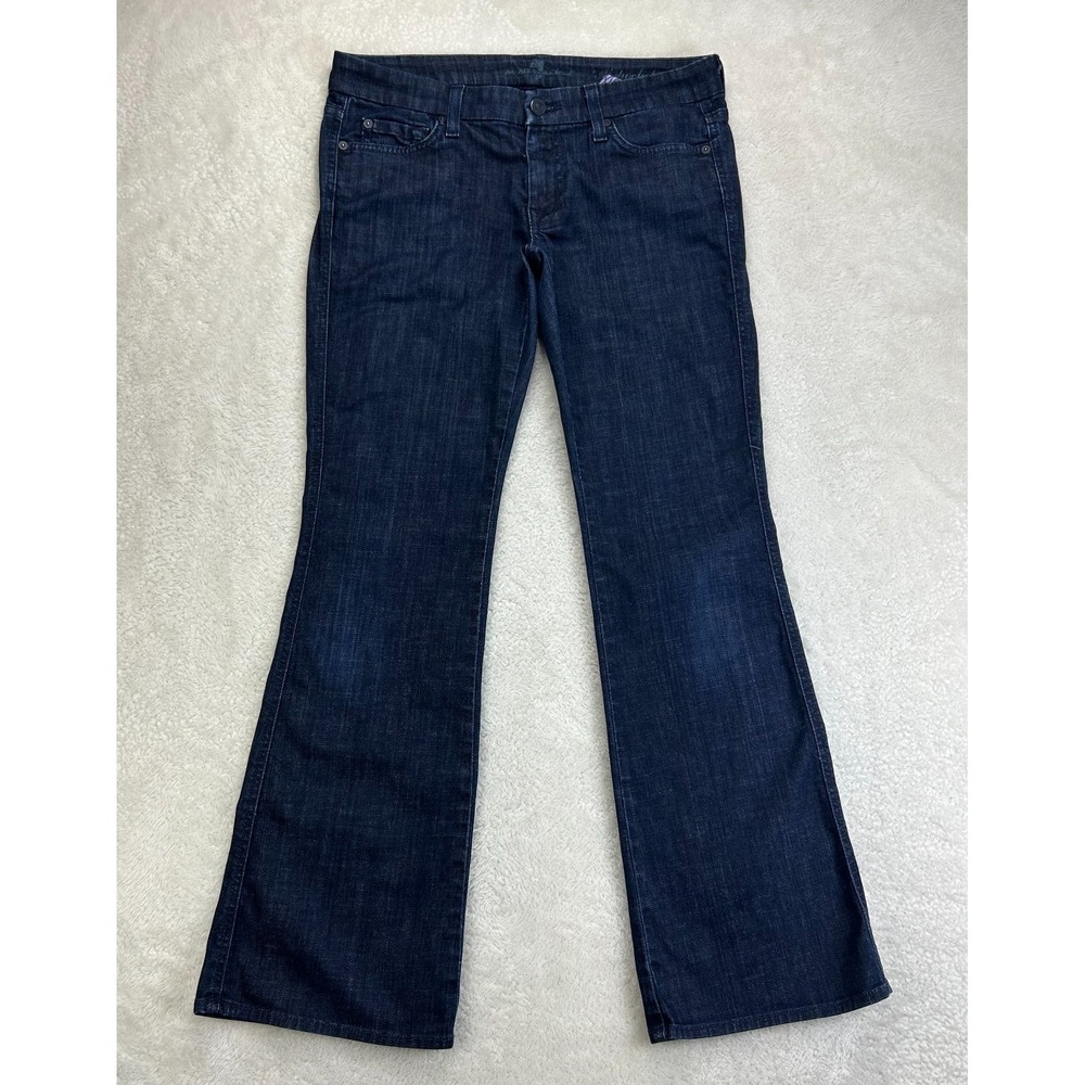 7 For All Mankind Lexie Petite Bootcut Jeans Womens 29 Dark Blue Denim Low Rise
